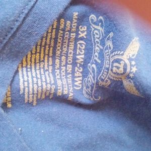 Faded Glory Dark Blue Shortly and sleeved cotton t- shirt size 3x.